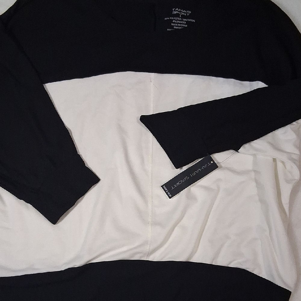 Black and White Crewneck Sweater for Men